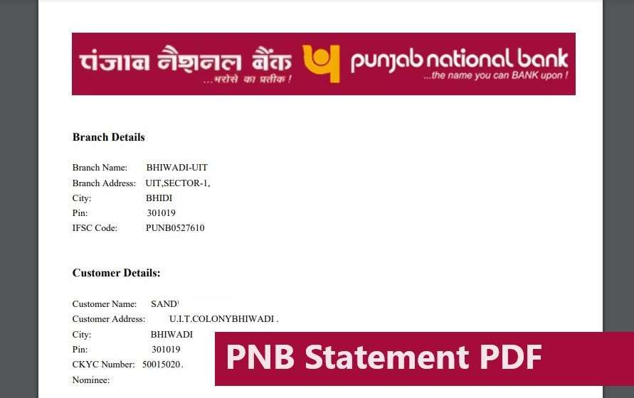 How to Open Your Punjab National Bank Statement PDF