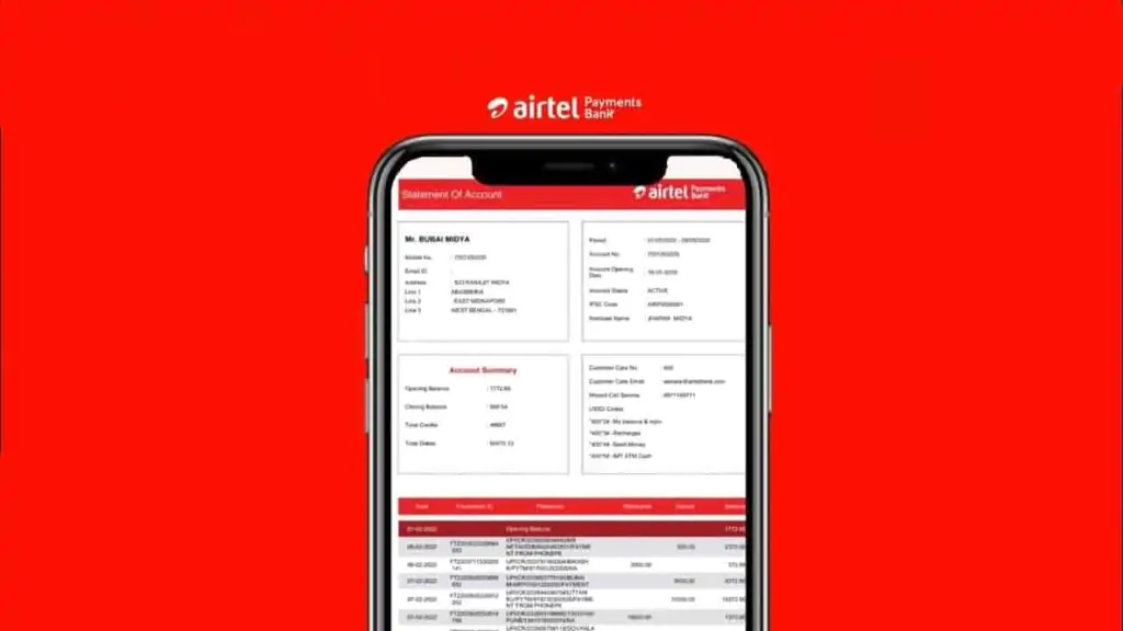 What is the Airtel Bank Statement password?