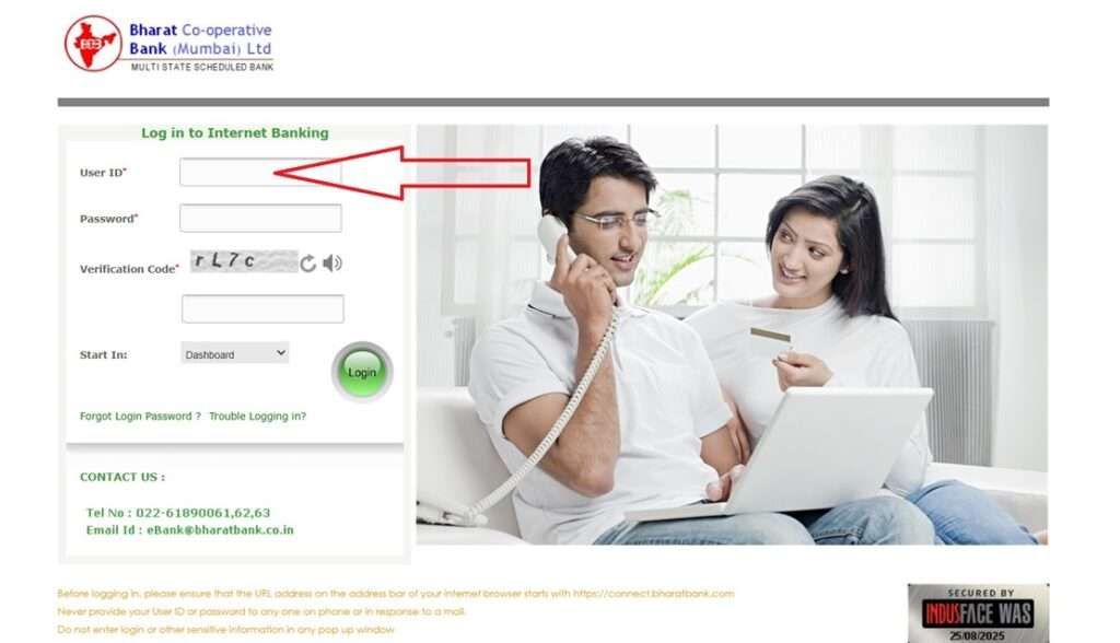 how to login bharat bank netbanking