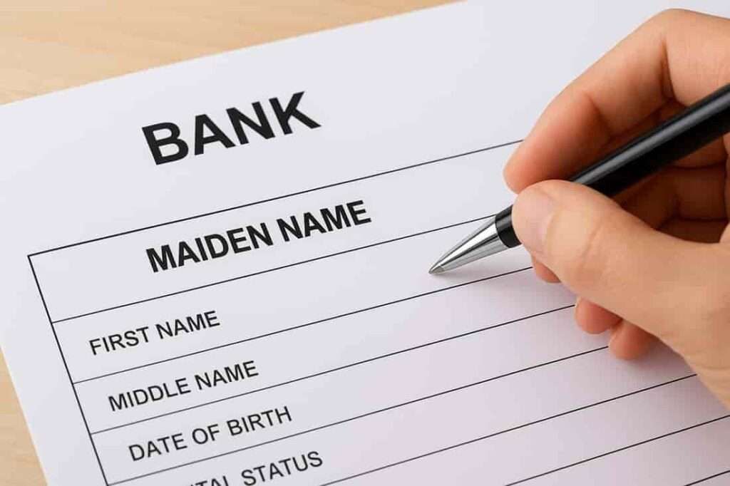 What to Write in Maiden Name in Bank Form screenshot of bank application form