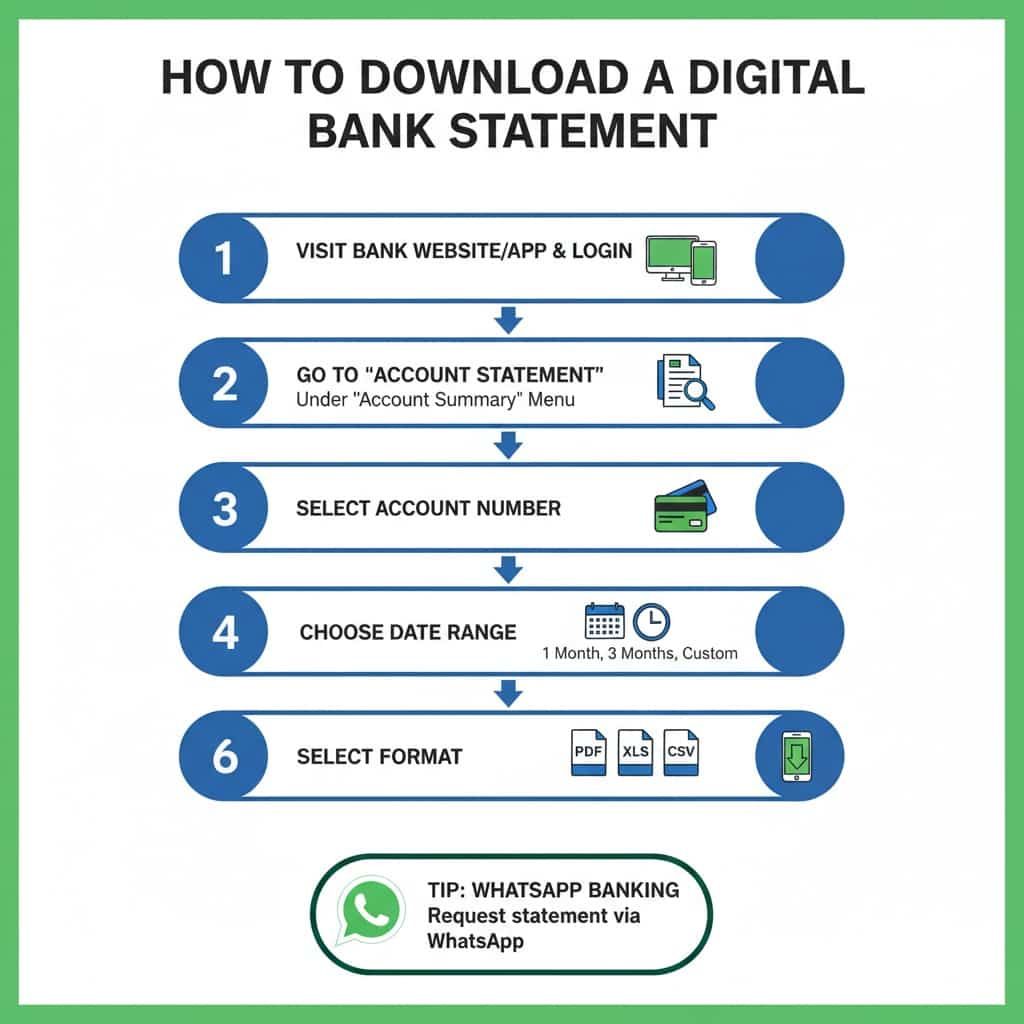 download process for digital statement infographic