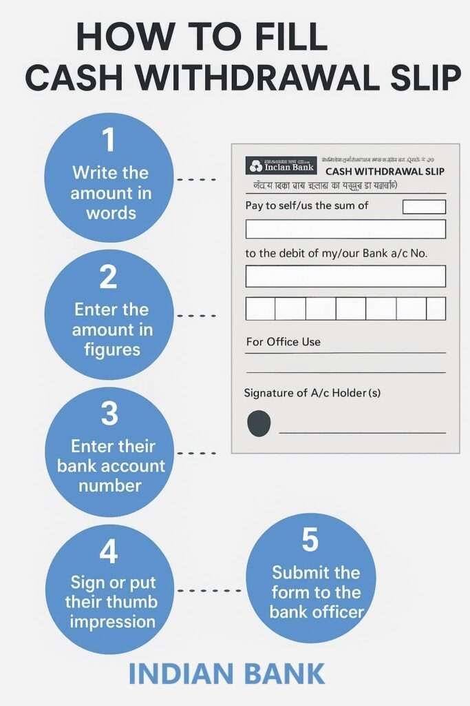 writing cash withdrawal slip infographic guide