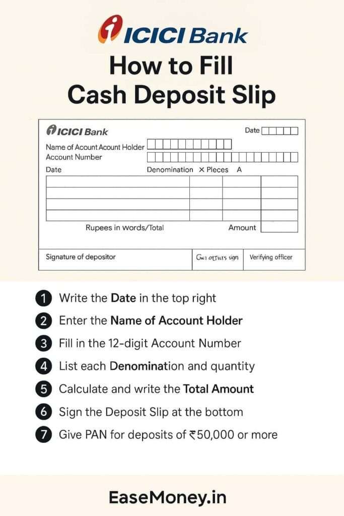 Cash deposit ICICI Infographic