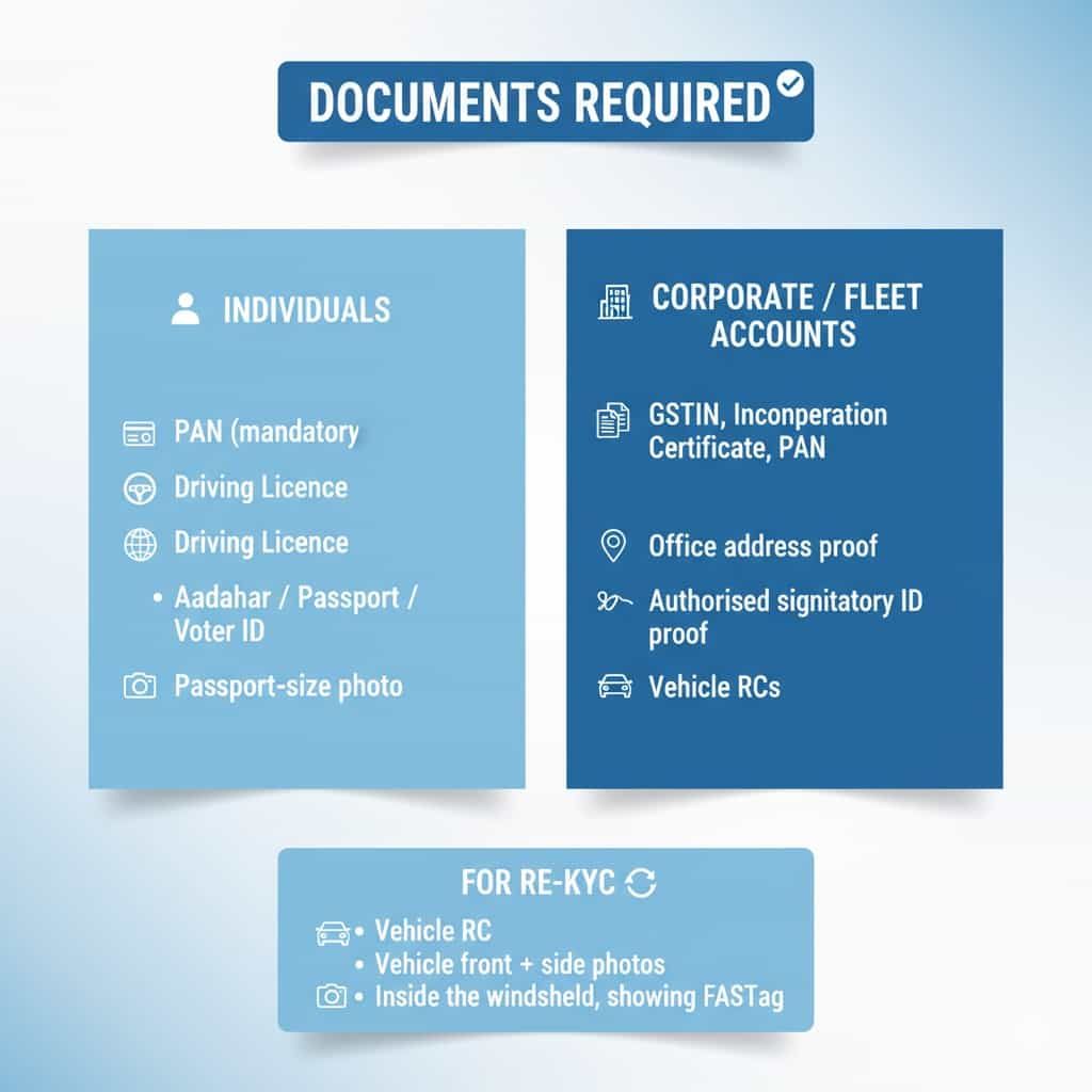 document required KYC fastag