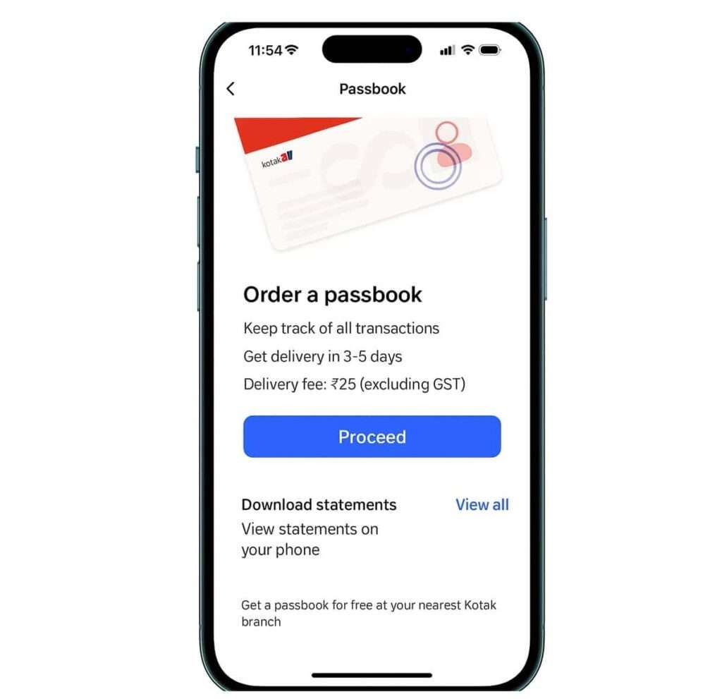 KOTAK PASSBOOK App oRDER
