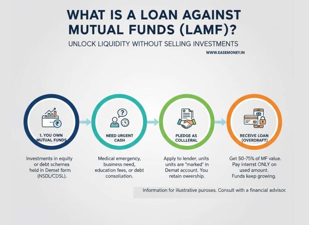 infographic guide for Loan against mutual funds in india