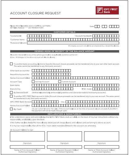 closure form PDF for account