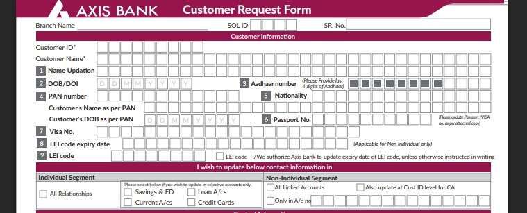 Customer Request form