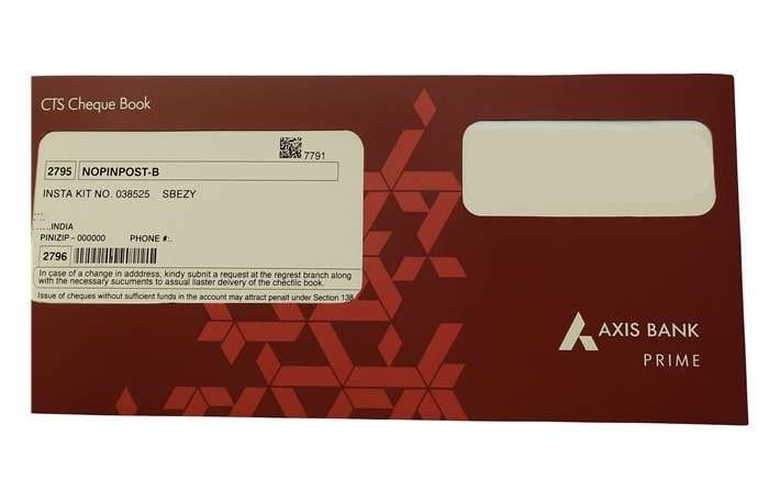 cheque book example