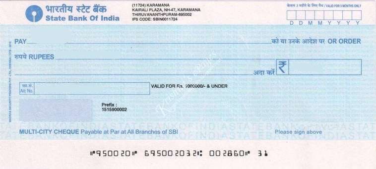 how to fill a cheque book