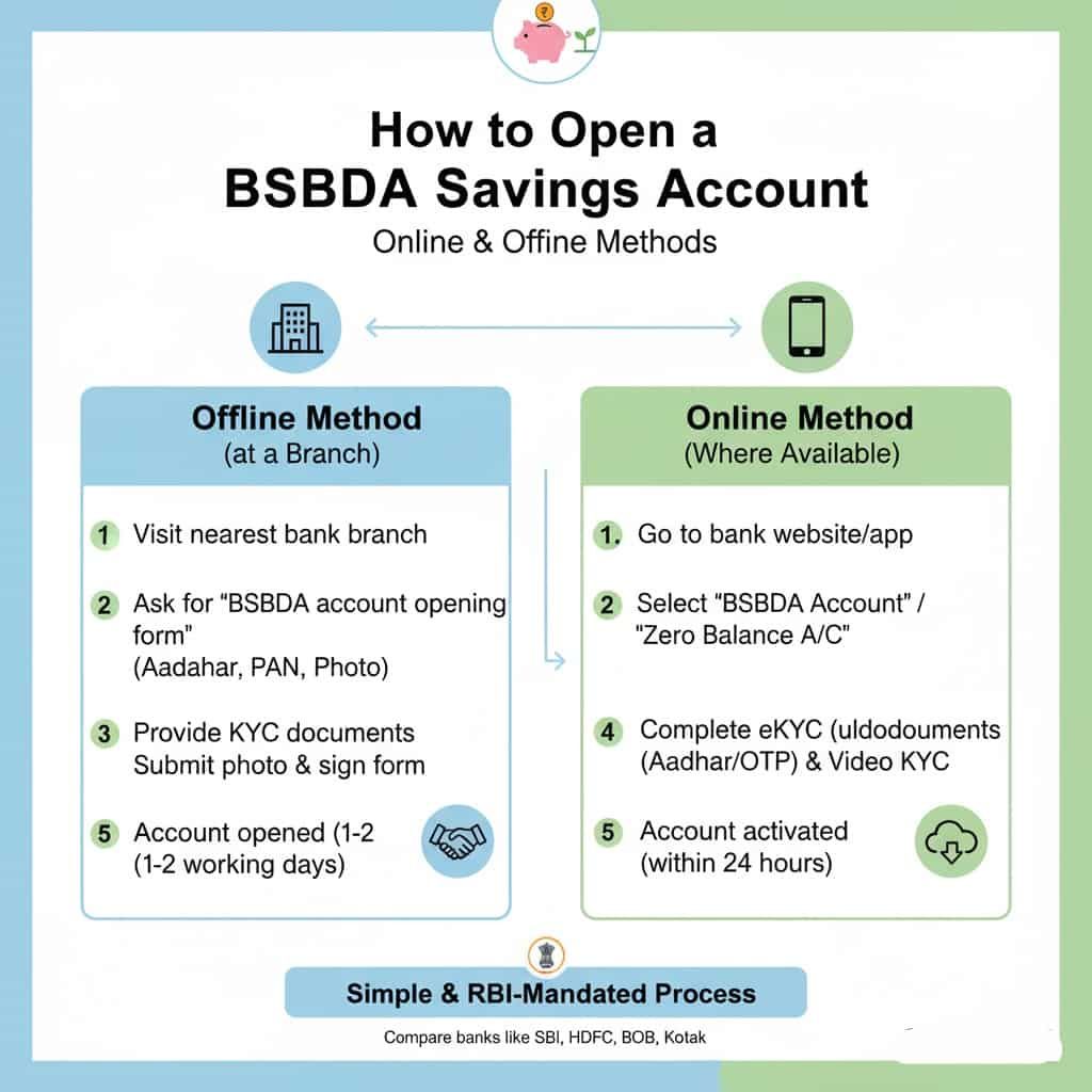 how to open BSBDA savings account