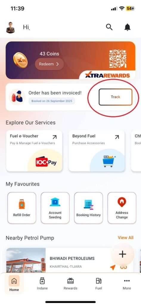 Track Indane LPG status