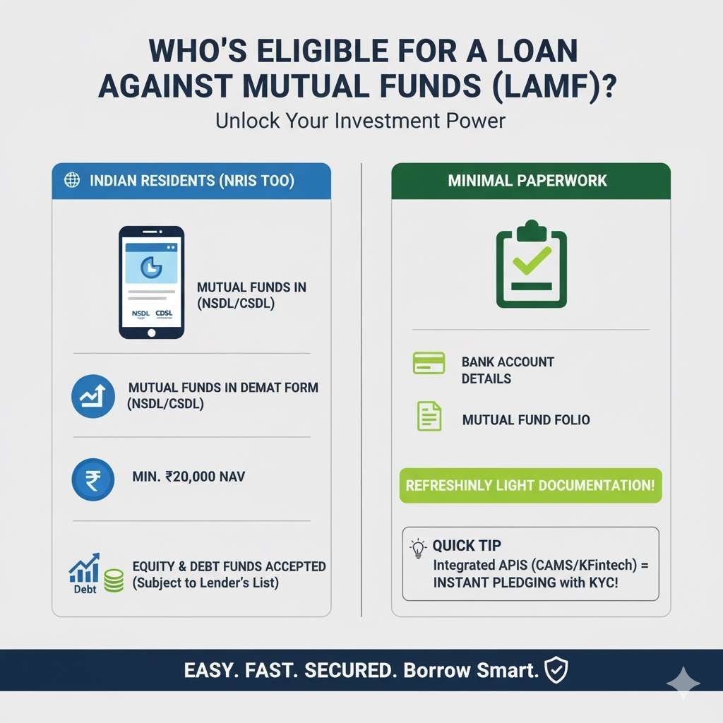 eligibility for loan on mutual funds in india infographic guide steps
