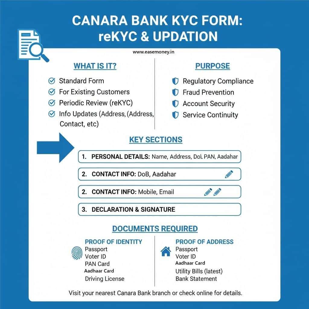 Canara Bank Re KYC FORM PDF infographic image