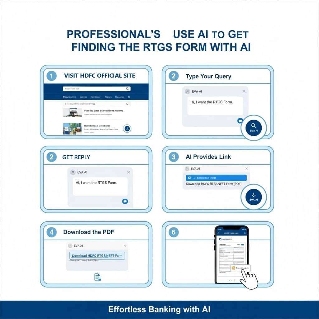 how to download RTGS form from HDFC AI