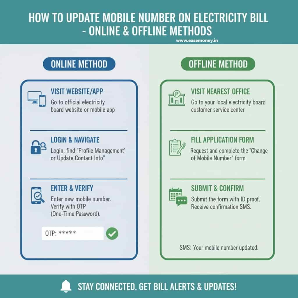 Change mobile number on Electricity Bill