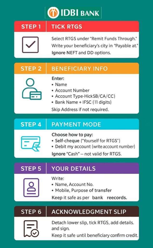 Infographic guide for rtgs form fill up by IDBI