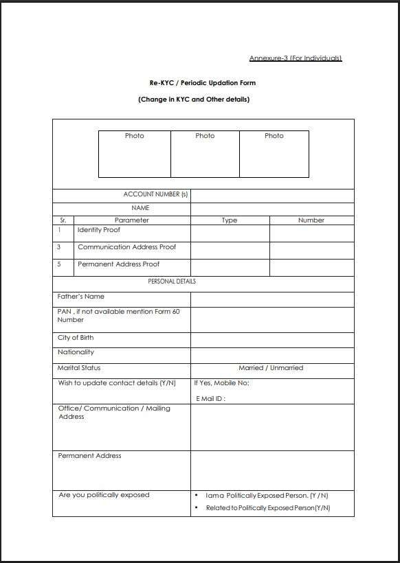 UCO BANK RE-KYC Periodic Updation Form Original english PDF