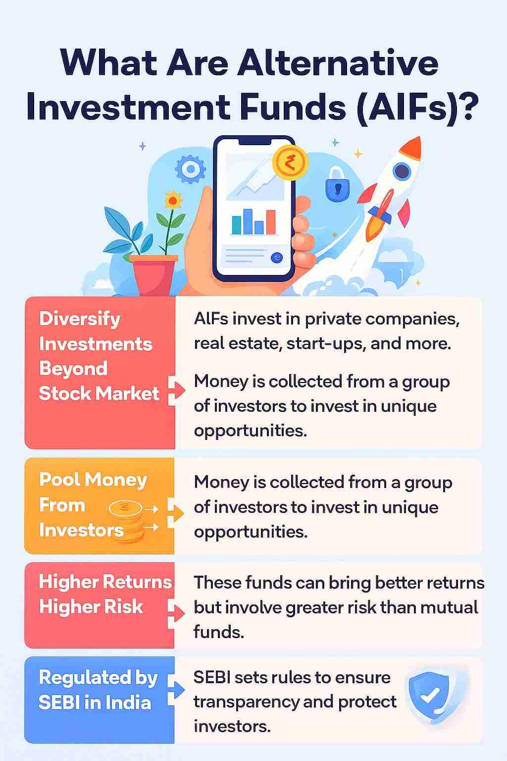 Alternative Investment Funds AIF basics infographic