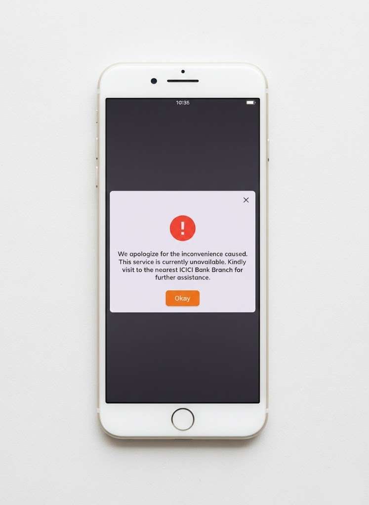 Account closure failed online from ICICI App screenshot