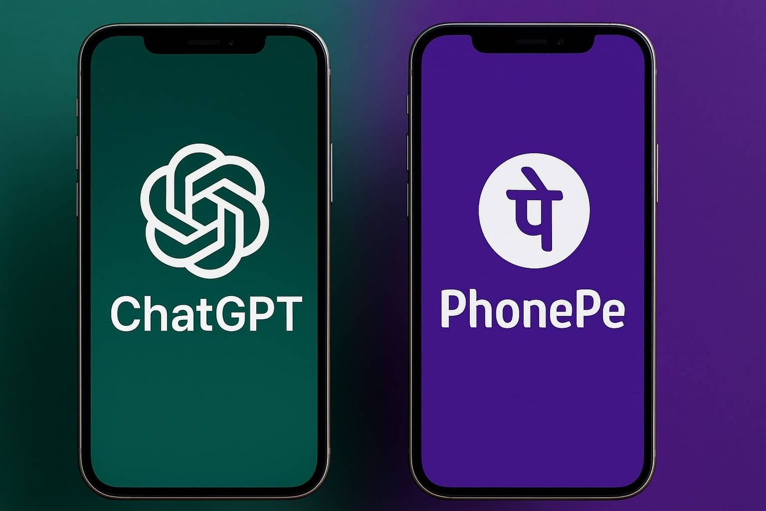 ChatGPT and PhonePe on two phones