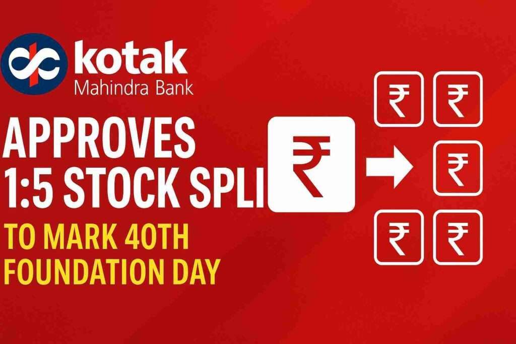 Kotak Bank 1:5 stock split announcement