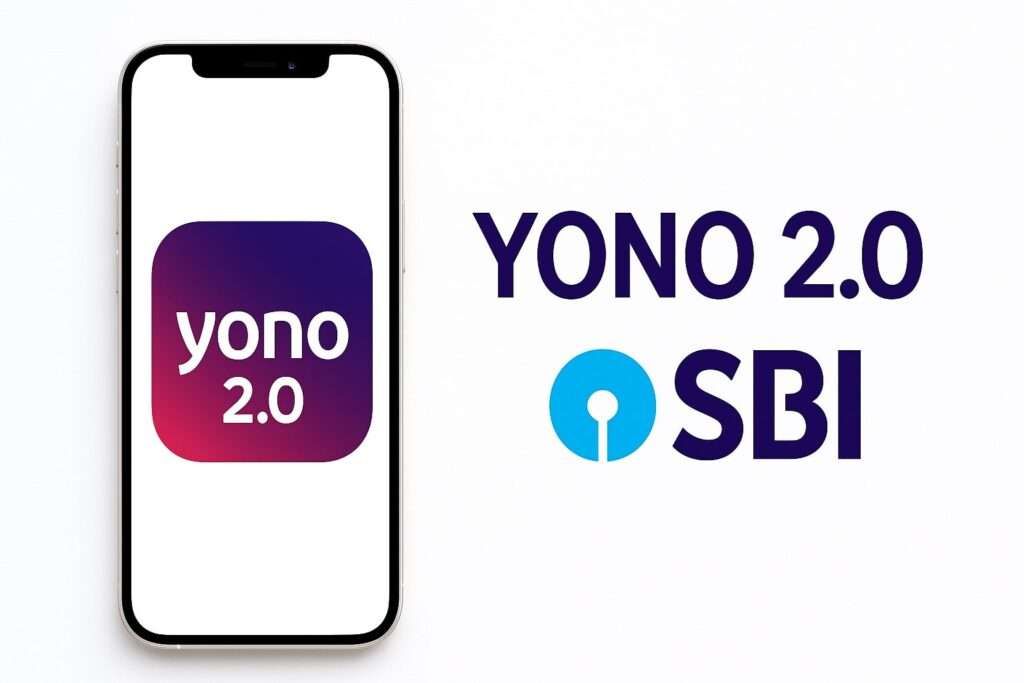 SBI YONO 2.0 logo on iPhone white background