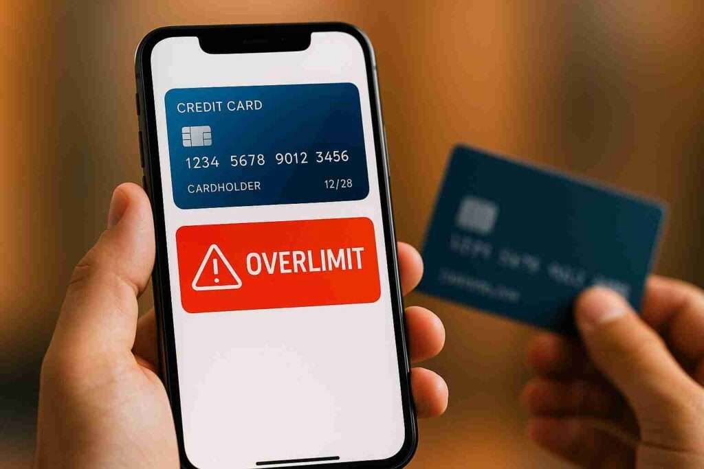 Over-limit alert on credit card app