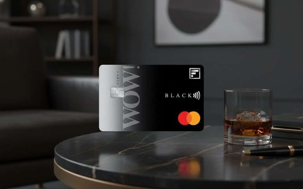 IDFC FIRST WOW Black card showcasing premium design and features
