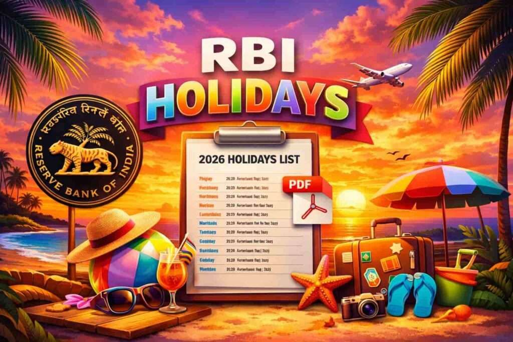 RBI bank holidays 2026 showing bank closures and holiday planning in India