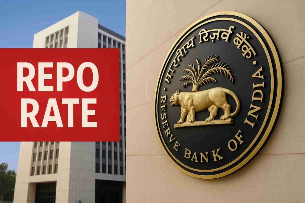 RBI building with repo rate announcement