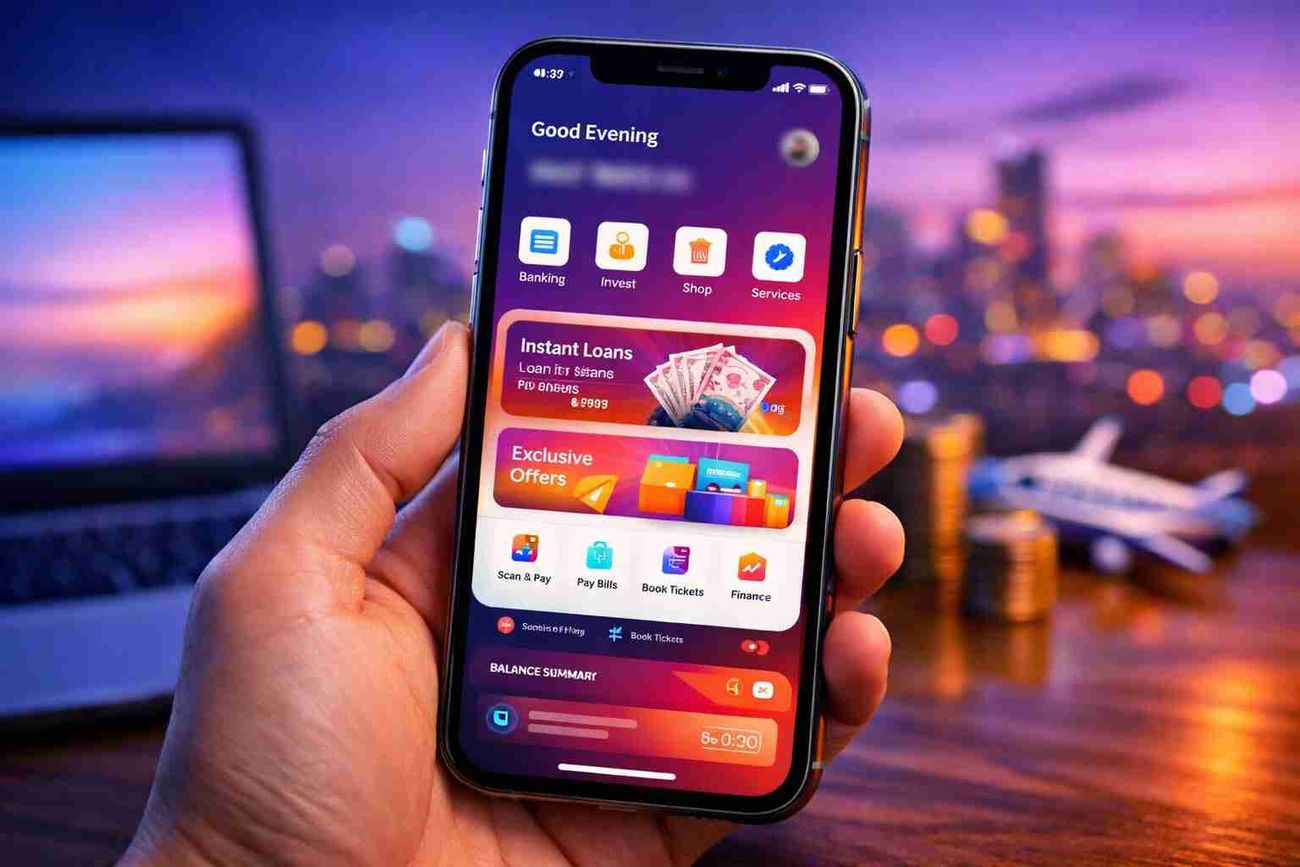 SBI YONO 2.0 banking app interface on smartphone after latest update