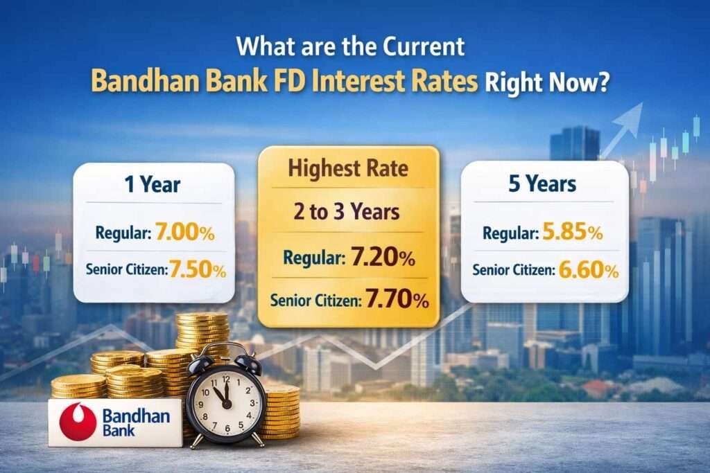 Bandhan Bank FD interest rates 2025 for 1 year, 2–3 years and 5 years