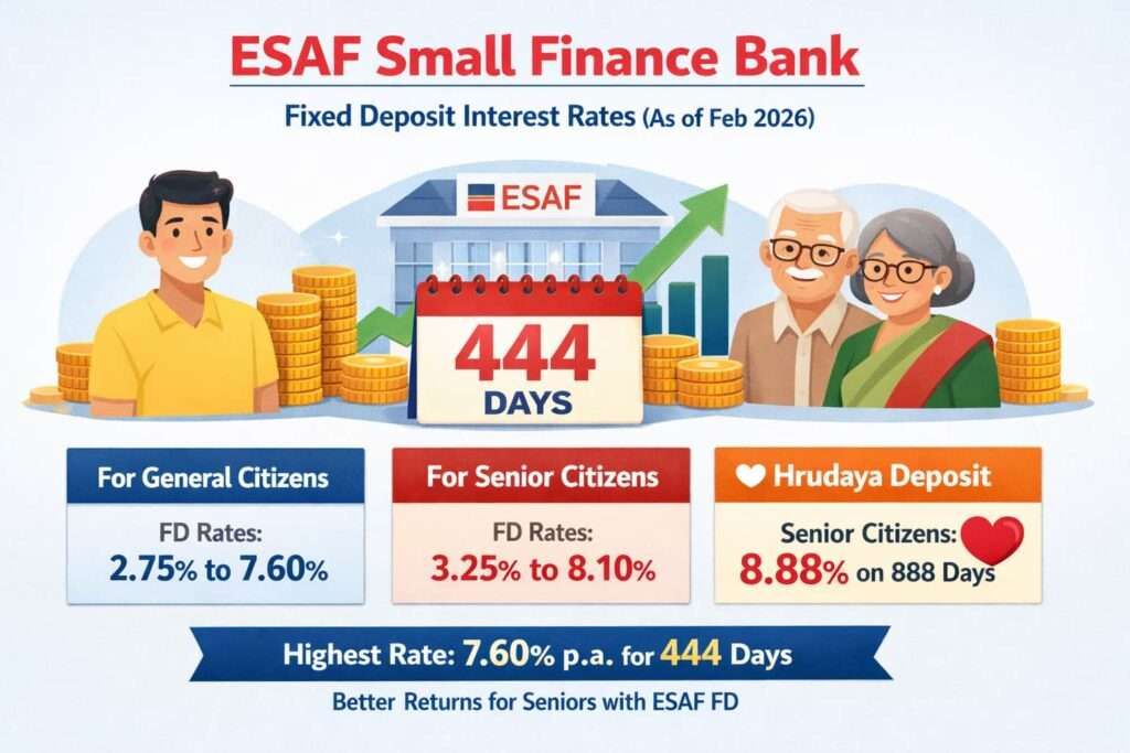 ESAF Small Finance Bank FD interest rates infographic