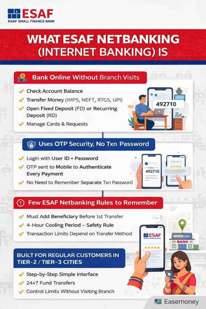 the meaning of ESAF netbanking infographic image 