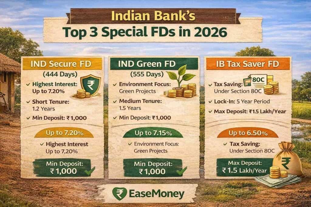 Indian Bank top special FD schemes infographic