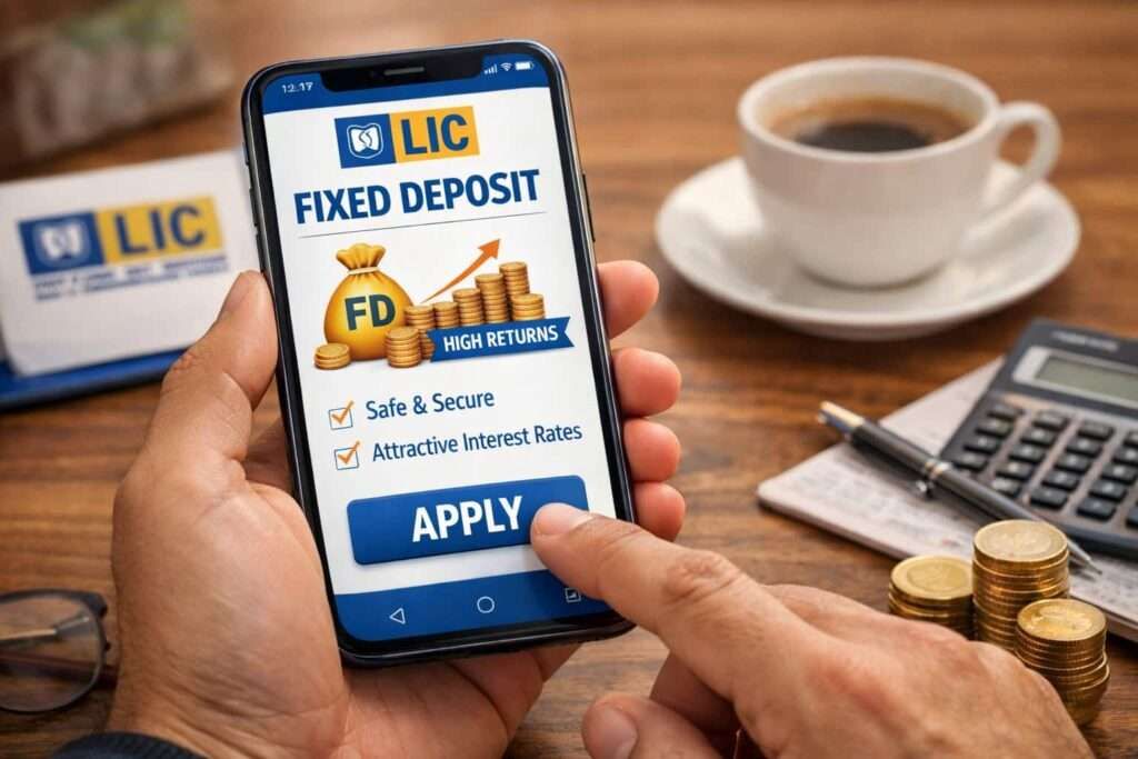LIC Fixed Deposit apply online via smartphone
