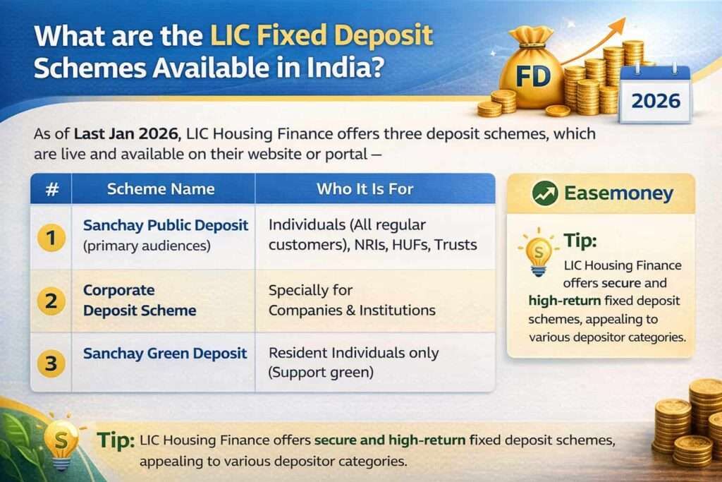 LIC Fixed Deposit schemes in India infographic