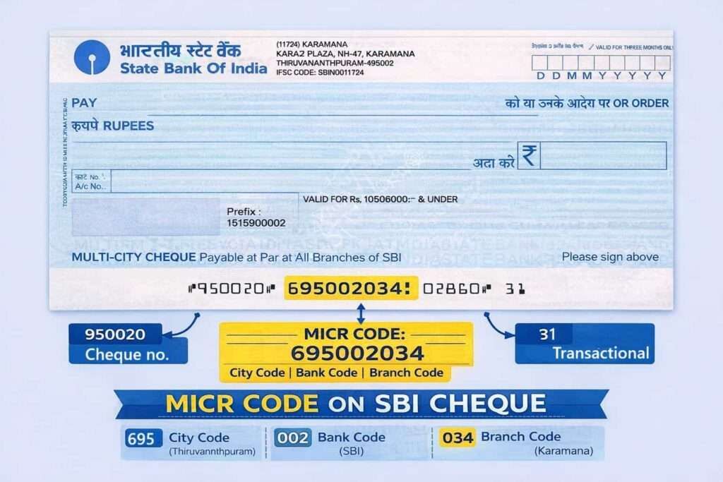 Sbi Cheque MICR number checker infographic guide
