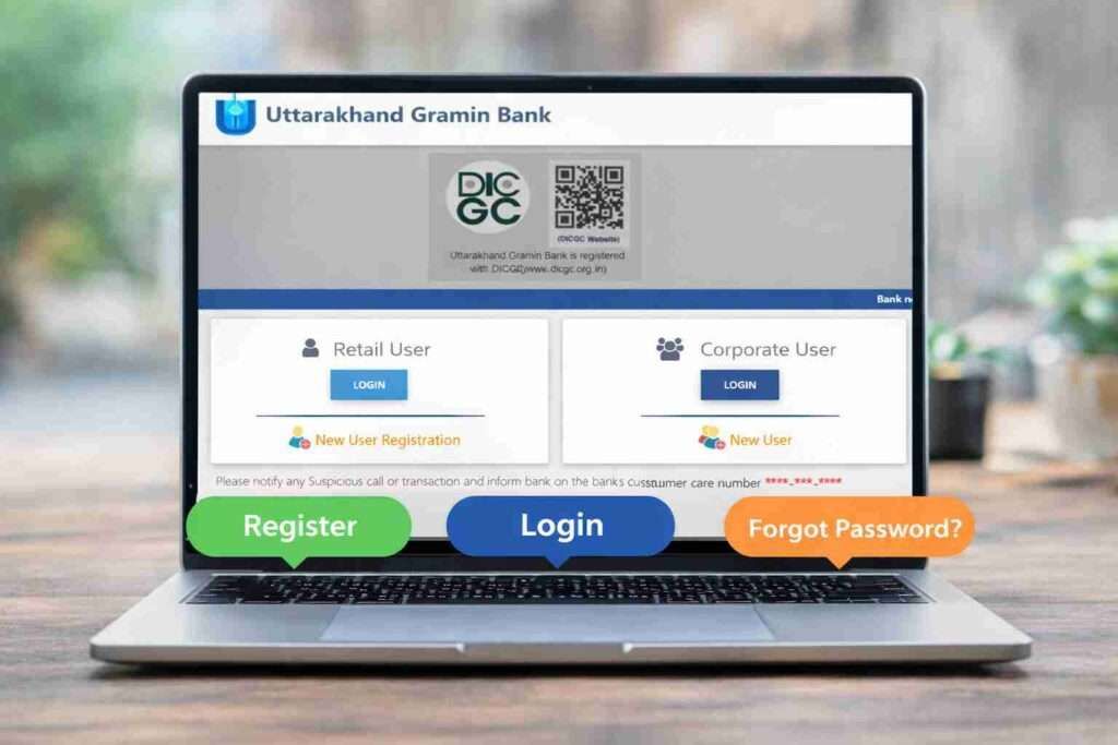 Uttarakhand Gramin Bank net banking login screen