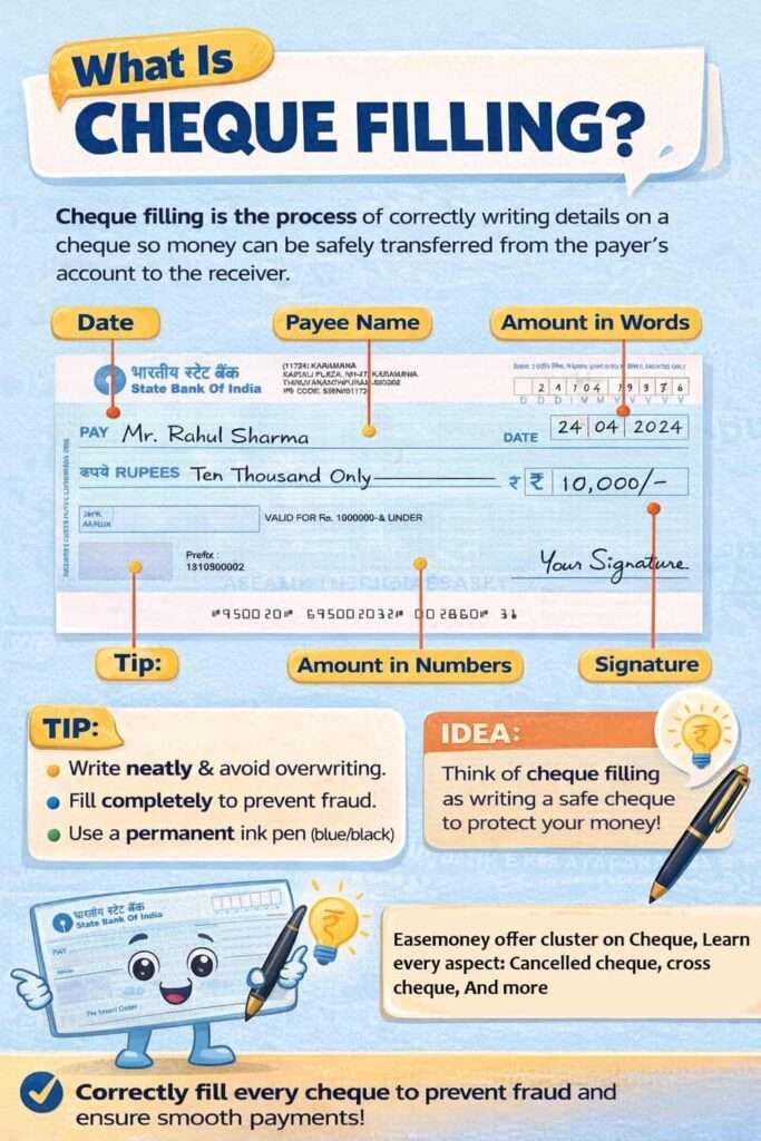 The meaning of Cheque Filling infographic guide 