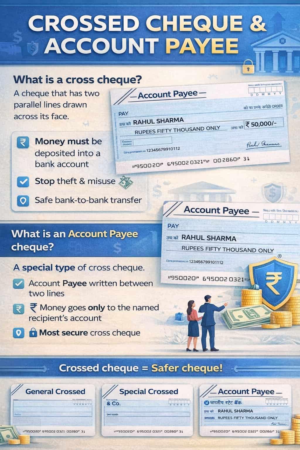 Cross cheque meaning and guide in India