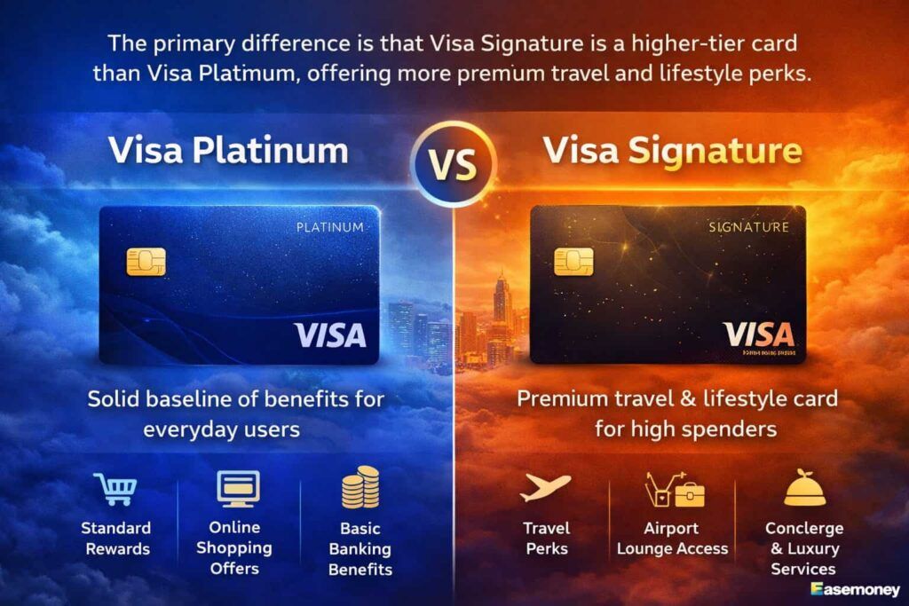 Visa Signature vs Visa Platinum credit card tier comparison India