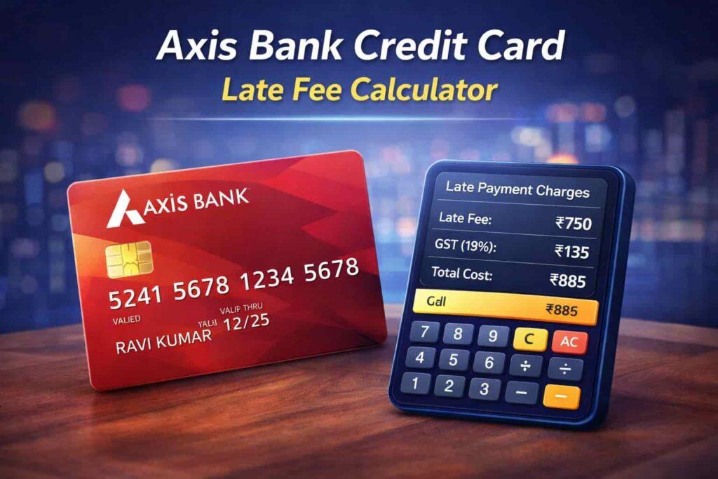 Axis Bank credit card late payment charges and interest rules explained with penalty fee slabs.