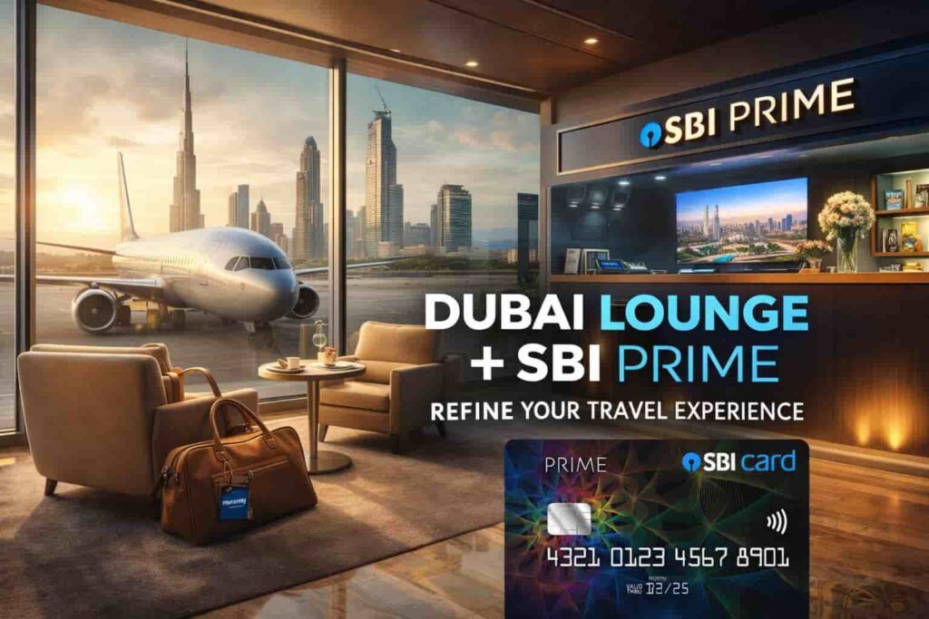 SBI PRIME credit cards provide lounge access through Priority Pass and VISA, MASTERCARD, RUPAY and AMEX.