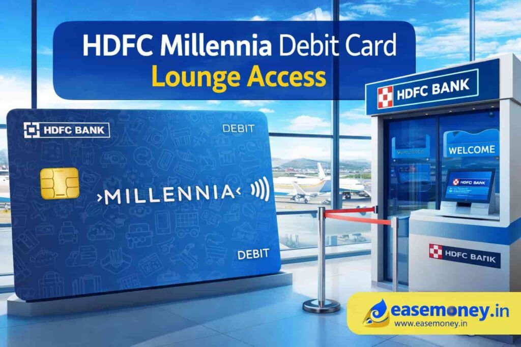 HDFC Millennia Debit Card airport lounge access voucher system 