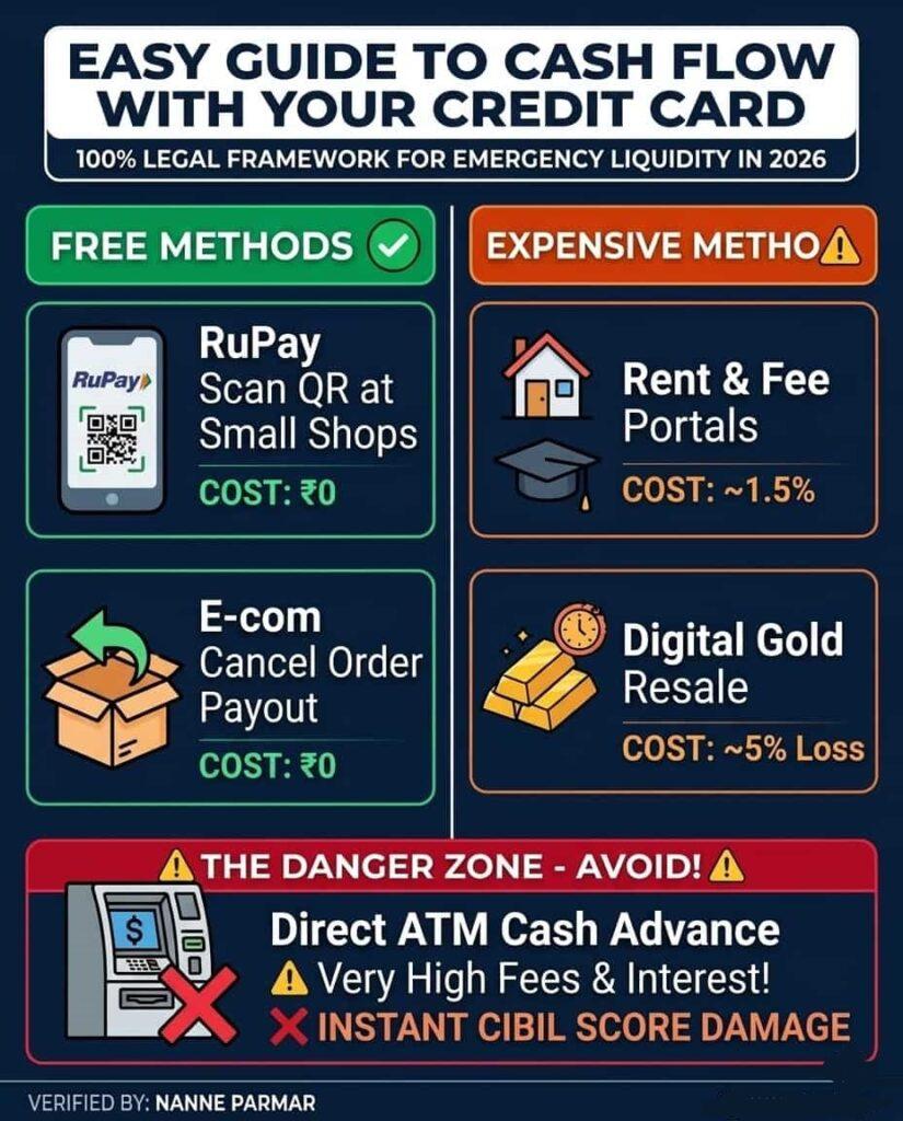 Credit Card Cash Withdrawal Without Charges in India